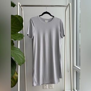 CLUB MONACO | Gray Short Sleeve Mini Dress with Overlay S